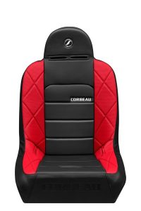 Corbeau Baja JP Black Vinyl/Red HD Vinyl Wide Fixed Back Suspension Seat - Image 3