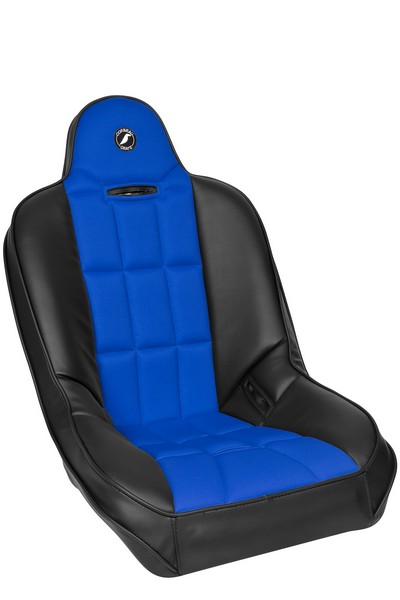 Corbeau Baja SS Black Vinyl/Blue Cloth Fixed Back Suspension Seat
