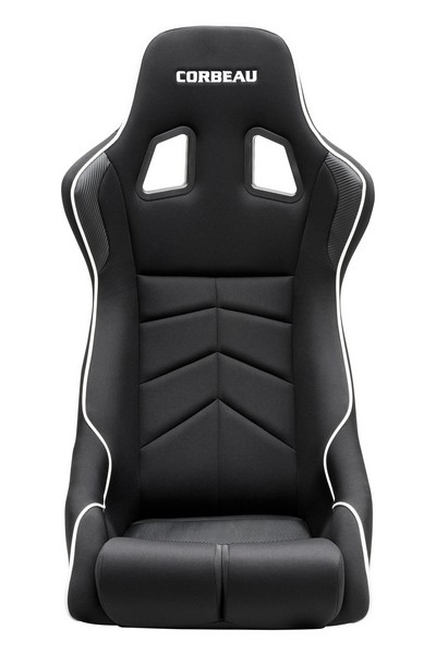 Corbeau DFX Carbon Vinly/Cloth White Piping - Fixed Back Racing Seat - Image 3