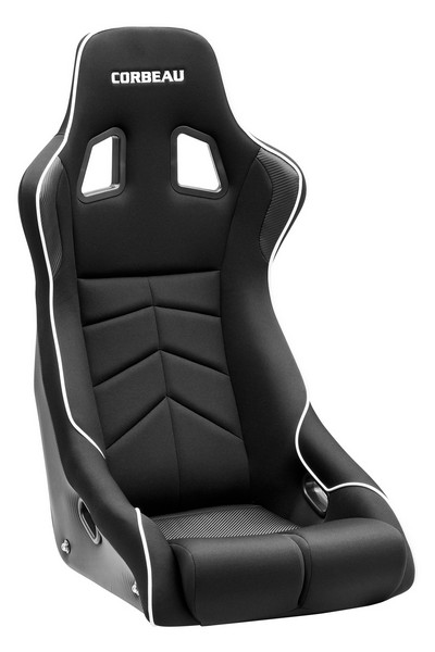 Corbeau DFX Carbon Vinly/Cloth White Piping - Fixed Back Racing Seat