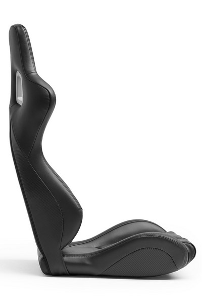 Corbeau Evolution X Black Vinyl/Carbon Black Stitch - Fixed Back Racing Seat - Image 4