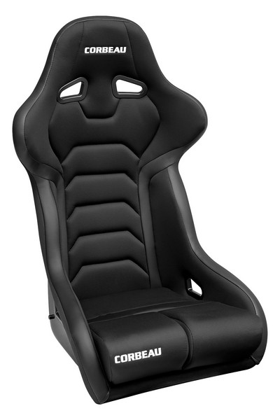 Corbeau FX1 Black Cloth/Vinyl - Fixed Back Racing Seat