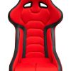 Corbeau FX1 Red Cloth/Black Vinyl - Fixed Back Racing Seat - Image 3