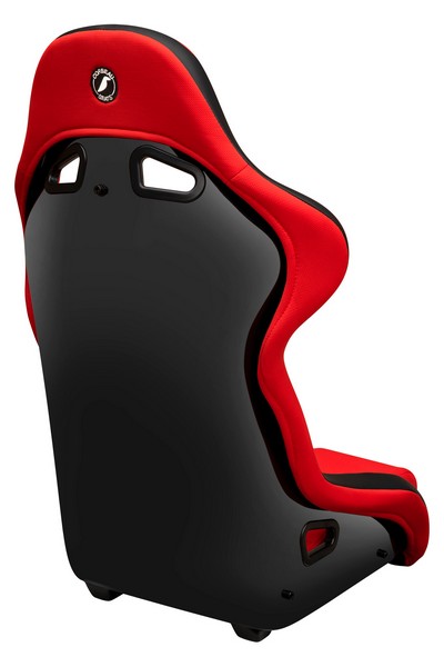 Corbeau FX1 Red Cloth/Black Vinyl - Fixed Back Racing Seat - Image 4