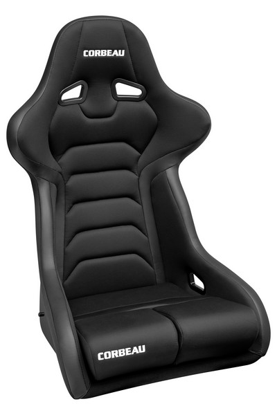 Corbeau FX1 Wide Black Cloth/Vinyl - Fixed Back Racing Seat