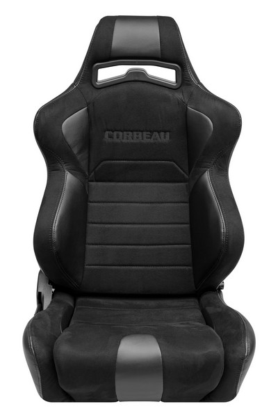 Corbeau LG1 Black Vinyl/Black Microsuede - Reclining Seat - Image 4