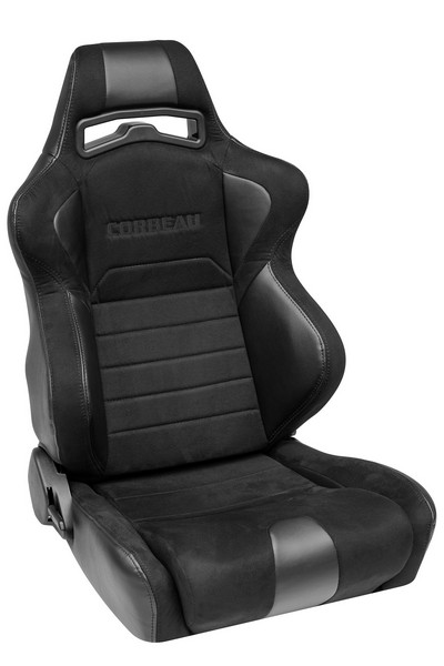 Corbeau LG1 Black Vinyl/Black Microsuede - Reclining Seat