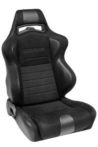 Corbeau LG1 Black Vinyl/Black Microsuede Wide - Reclining Seat