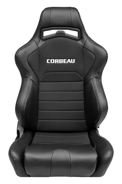 Corbeau LG1 Black Vinyl/Cloth Wide - Reclining Seat - Image 4