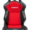 Corbeau LG1 Black Vinyl/Red Cloth - Reclining Seat - Image 3