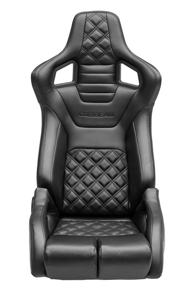 Corbeau RRB Black Vinyl/Carbon Diamond Black Stitch - Reclining Seat - Image 3