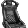 Corbeau RRB Black Vinyl/Carbon Diamond White Stitch - Reclining Seat