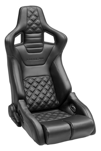 Corbeau RRB Black Vinyl/Carbon Diamond Black Stitch - Reclining Seat