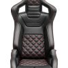 Corbeau RRB Black Vinyl/Carbon Diamond Red Stitch - Reclining Seat - Image 3