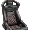 Corbeau RRB Black Vinyl/Carbon Diamond Red Stitch - Reclining Seat