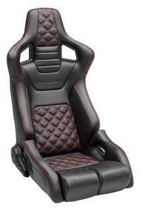 Corbeau RRB Black Vinyl/Carbon Diamond Red Stitch - Reclining Seat