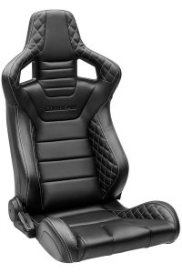 Corbeau RRS Black Vinyl Diamond/White Stitch - Reclining Seat