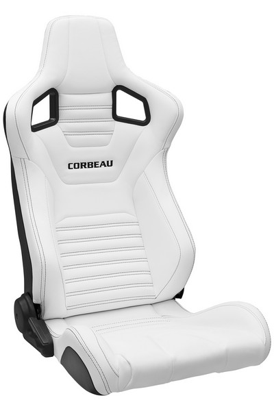 Corbeau RRS White Vinyl/Black Stitch - Reclining Seat