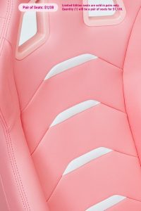 Corbeau Evolution X Pink Vinyl/White Tab (Pair of Seats) Fixed Back Racing Seat - Image 5