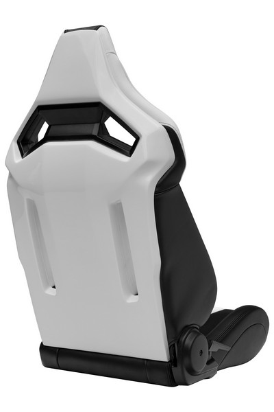 Corbeau FXR Black & White Vinyl/White FRP Shell Reclining Seat - Image 2